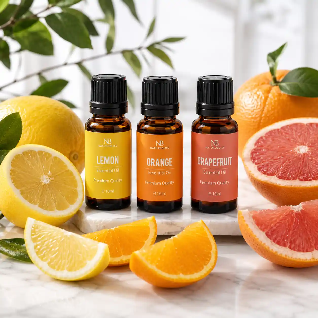 Bergamot ,lemon , orange ,cedarwood and frankincense essential oils for diffuser wellness blends