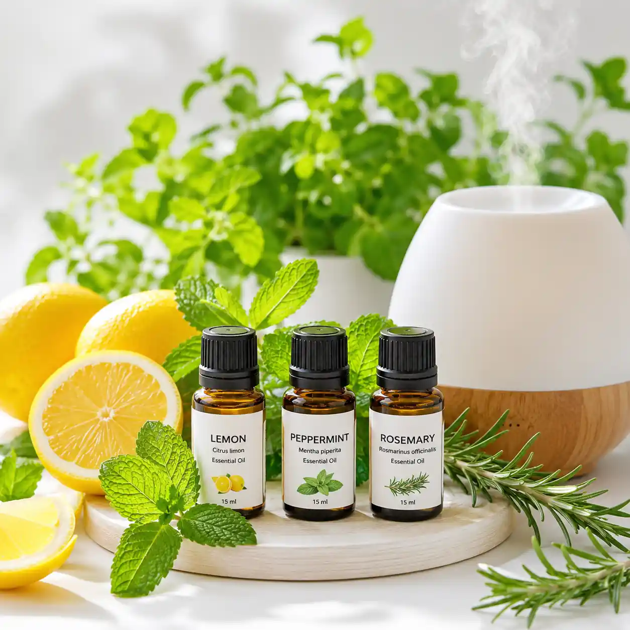 Energy essential oil blend made with lemon, peppermint, and rosemary oils for an uplifting aromatherapy experience