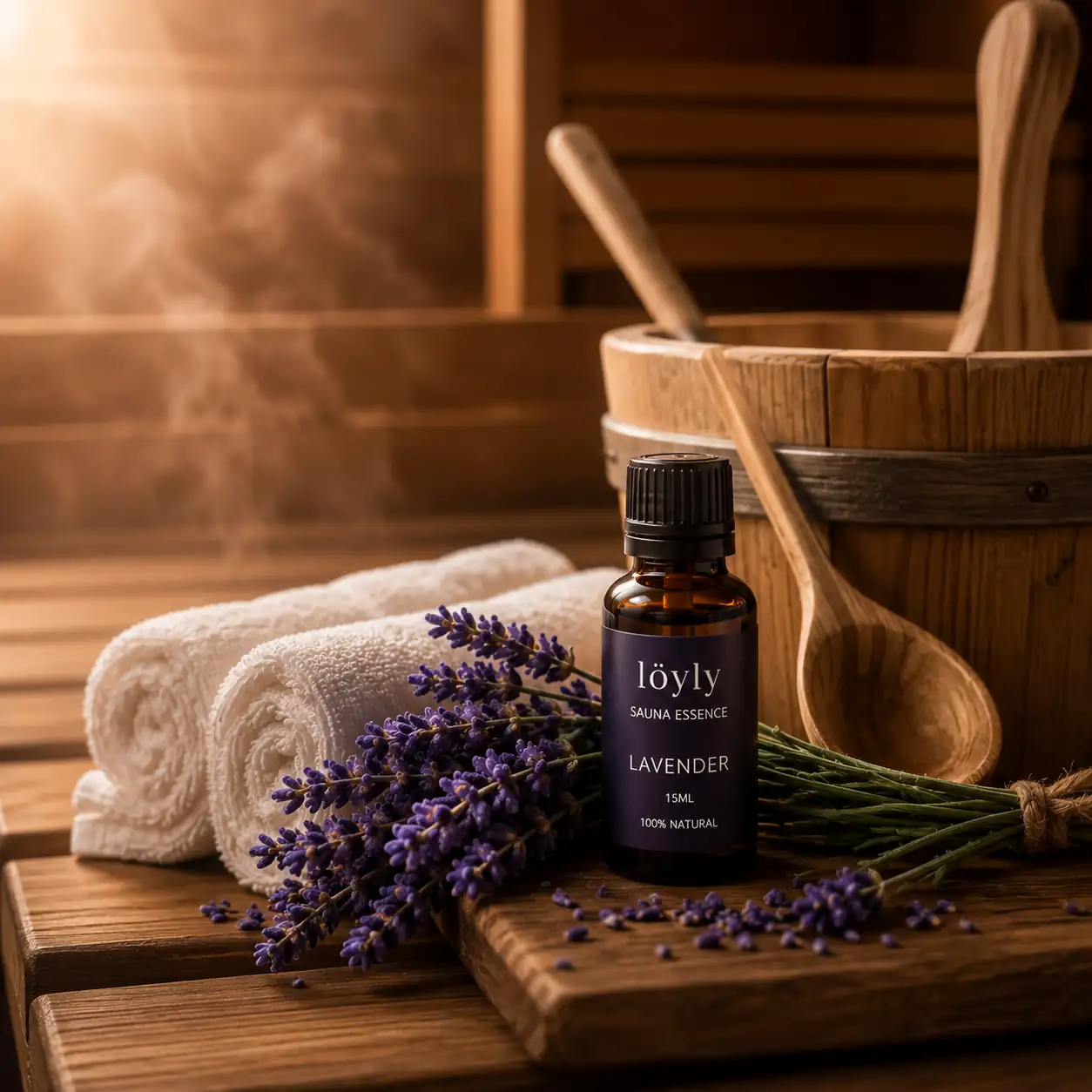 Lavender sauna aromatherapy oil promoting relaxation stress relief and better sleep
