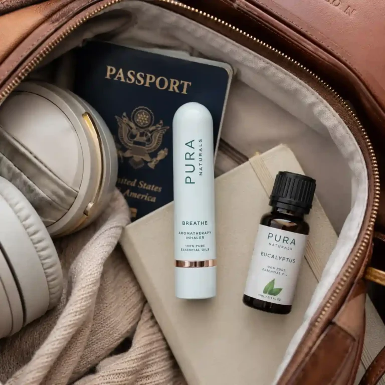 Portable aromatherapy inhaler for travel work and on-the-go wellness routines
