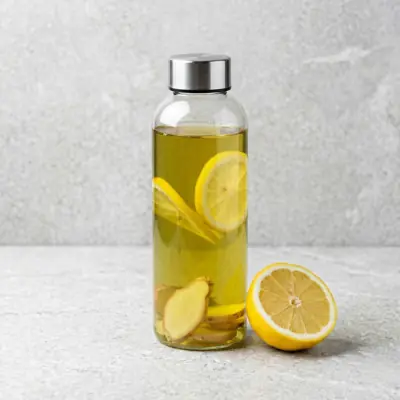 Fresh ginger wellness drink supporting digestion and daily hydration goals