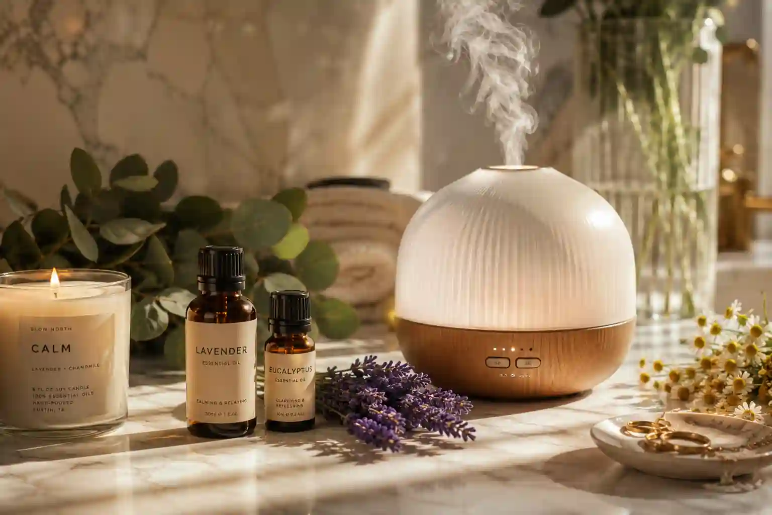 Ultimate aromatherapy guide featuring essential oils diffuser and natural wellness benefits