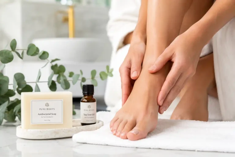 Athlete's foot antibacterial soap and foot hygiene routine for cleaner healthier feet